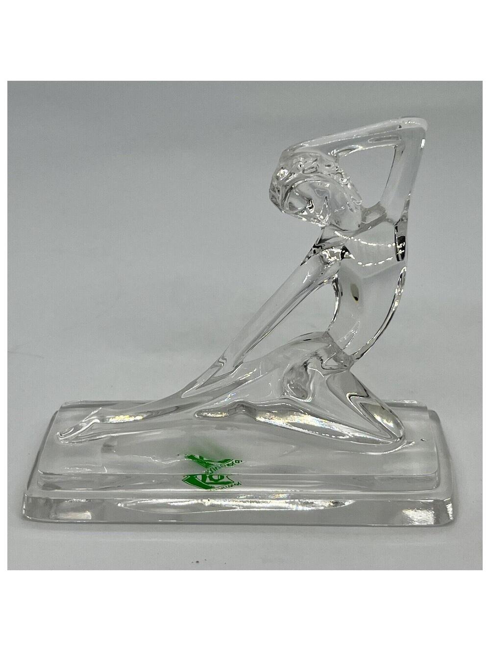 Kristol Color Art Deco Style Crystal Woman Sculpture Paperweight Italy